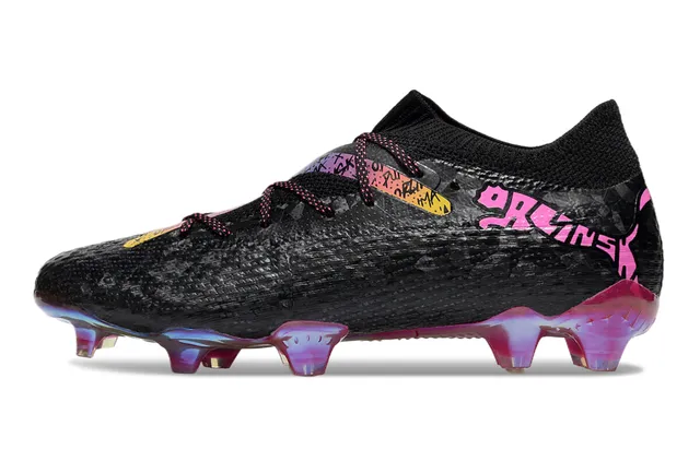 Puma Future Z 黑色粉色 针织鞋面 彩虹跟笼 人工草地足球鞋 7