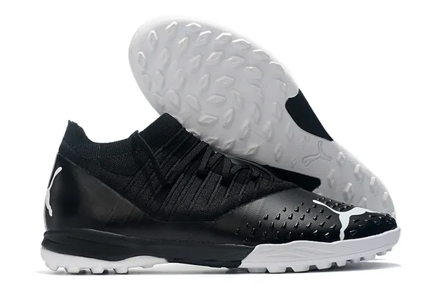 Puma Future Z কমলা সবুজ নিট উপর ছিদ্রযুক্ত বায়োচ্ছায়া টার্ফ ফুটবল জুতা 5