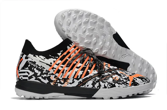 Puma Future Z কমলা সবুজ নিট উপর ছিদ্রযুক্ত বায়োচ্ছায়া টার্ফ ফুটবল জুতা 7