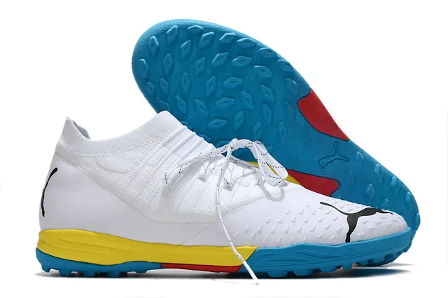 Puma Future Z কমলা সবুজ নিট উপর ছিদ্রযুক্ত বায়োচ্ছায়া টার্ফ ফুটবল জুতা 8