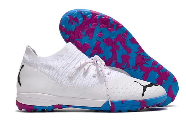 Puma Future Z কমলা সবুজ নিট উপর ছিদ্রযুক্ত বায়োচ্ছায়া টার্ফ ফুটবল জুতা 11