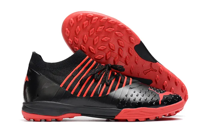 Puma Future Z কমলা সবুজ নিট উপর ছিদ্রযুক্ত বায়োচ্ছায়া টার্ফ ফুটবল জুতা 12
