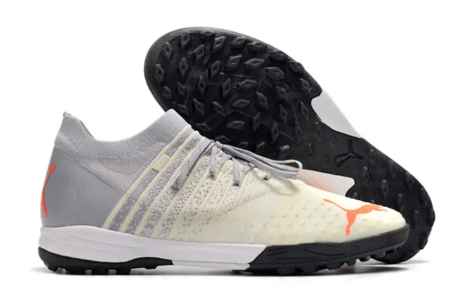 Puma Future Z কমলা সবুজ নিট উপর ছিদ্রযুক্ত বায়োচ্ছায়া টার্ফ ফুটবল জুতা 13
