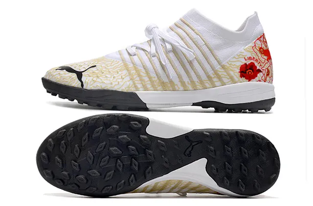 Puma Future Z কমলা সবুজ নিট উপর ছিদ্রযুক্ত বায়োচ্ছায়া টার্ফ ফুটবল জুতা 22