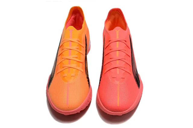 Puma Future Z Laranja Rosa Parte Superior Malha Acanalada Gradiente Formstrip Sapatos de Futebol Turf 2