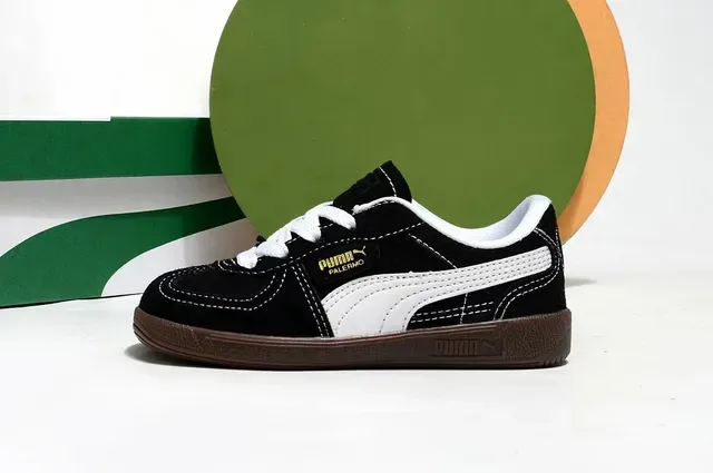 Puma Palermo Pink and Green 麂皮生活运动鞋 3
