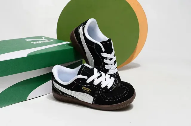 Puma Palermo Pink and Green 麂皮生活运动鞋 4