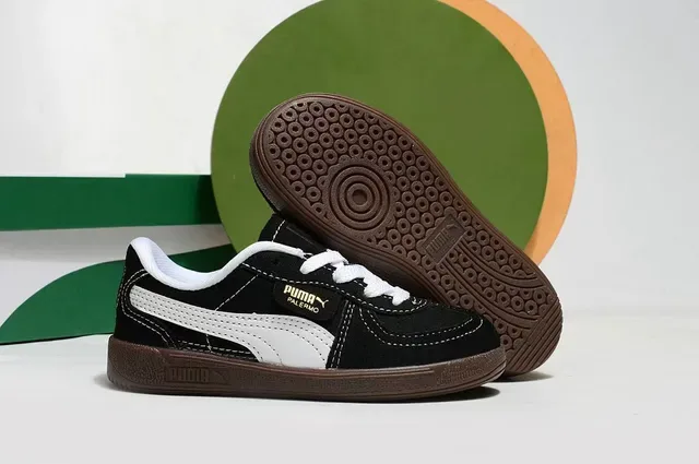 Puma Palermo Pink and Green 麂皮生活运动鞋 5