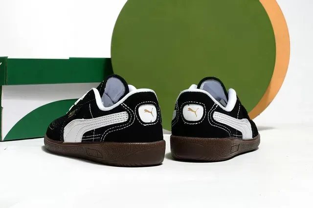 Puma Palermo Pink and Green 麂皮生活运动鞋 6