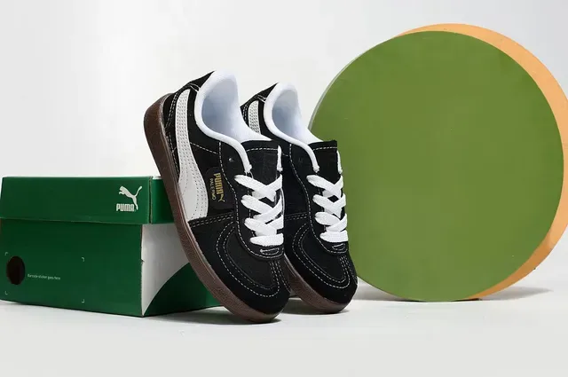 Puma Palermo Pink and Green 麂皮生活运动鞋 8