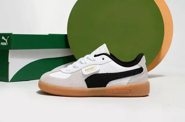 Puma Palermo Pink and Green 麂皮生活运动鞋 9