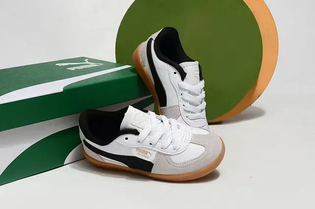 Puma Palermo Pink and Green 麂皮生活运动鞋 10