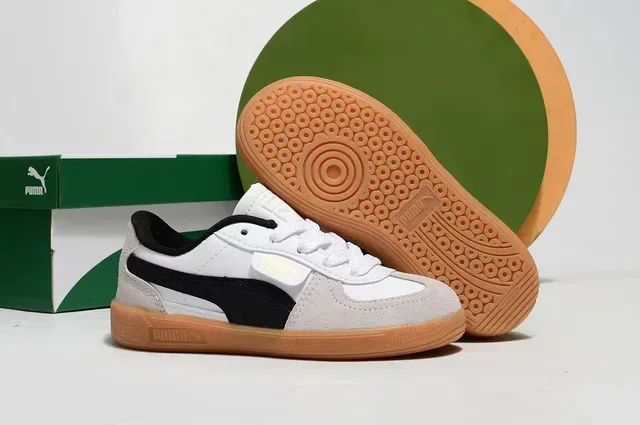 Puma Palermo Pink and Green 麂皮生活运动鞋 11