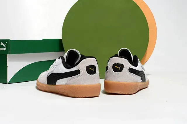 Puma Palermo Pink and Green 麂皮生活运动鞋 12