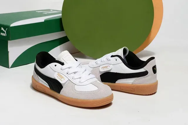 Puma Palermo Pink and Green 麂皮生活运动鞋 13