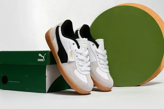 Puma Palermo Pink and Green 麂皮生活运动鞋 14