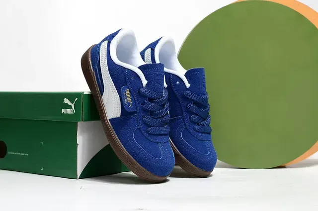Puma Palermo Pink and Green 麂皮生活运动鞋 20