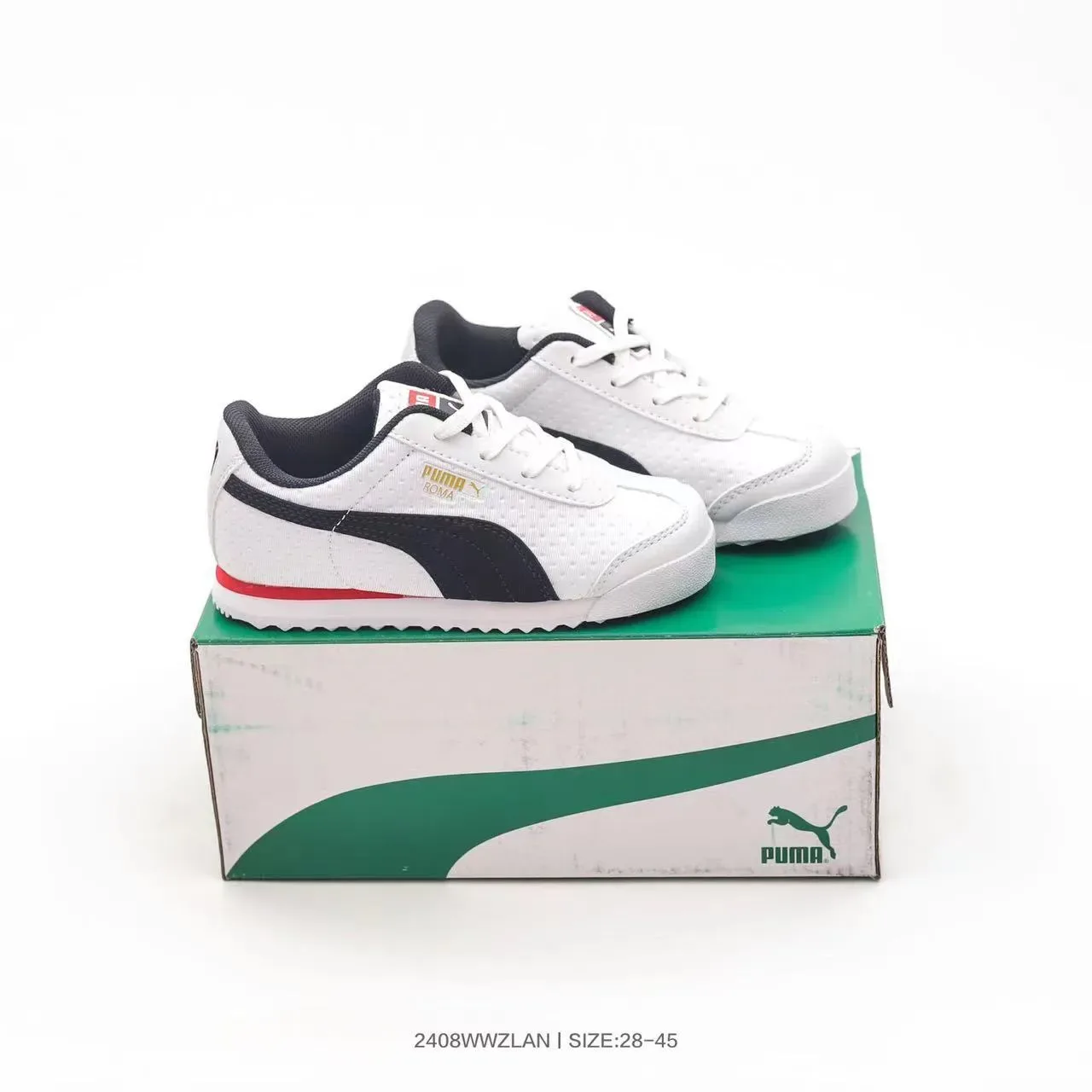 Puma Roma White Cream Teal Yellow Lifestyle Sneakers 24