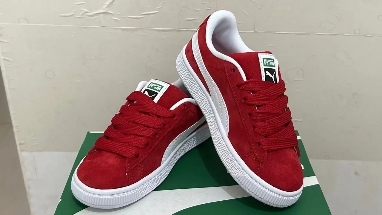 Puma Suede Red White Lifestyle Sneakers 7