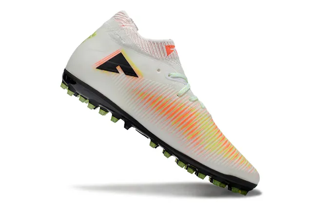 Puma Branco Laranja Alto Ajuste Calcetim Franjas Dinâmicas Parte Superior Grama Sapatos de Futebol 2