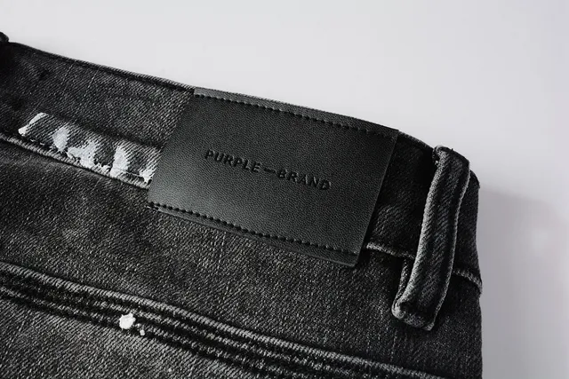 Purple Brand بناطيل جينز سلايم-فايت مبثرة بالطلاء المضروبة 4