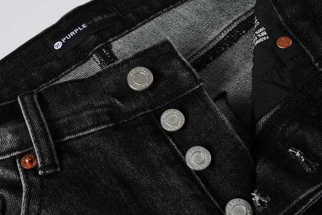 Purple Brand بناطيل جينز سلايم-فايت مبثرة بالطلاء المضروبة 10