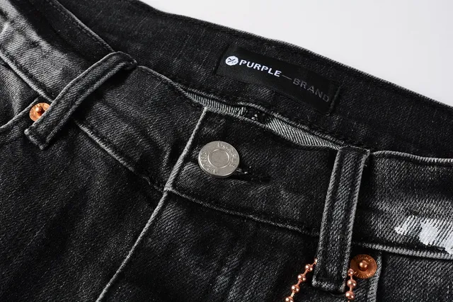 Purple Brand بناطيل جينز سلايم-فايت مبثرة بالطلاء المضروبة 13