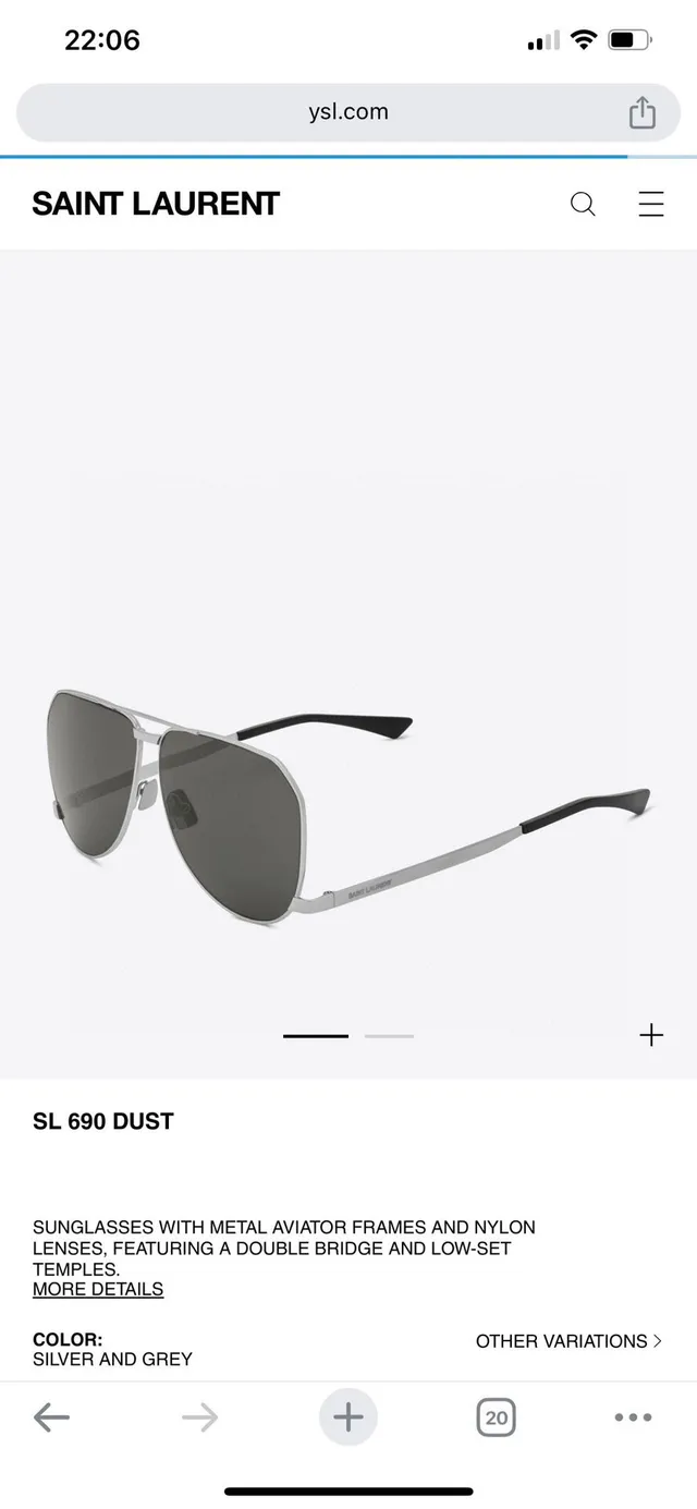 Saint Laurent 矩形平顶太阳镜 3