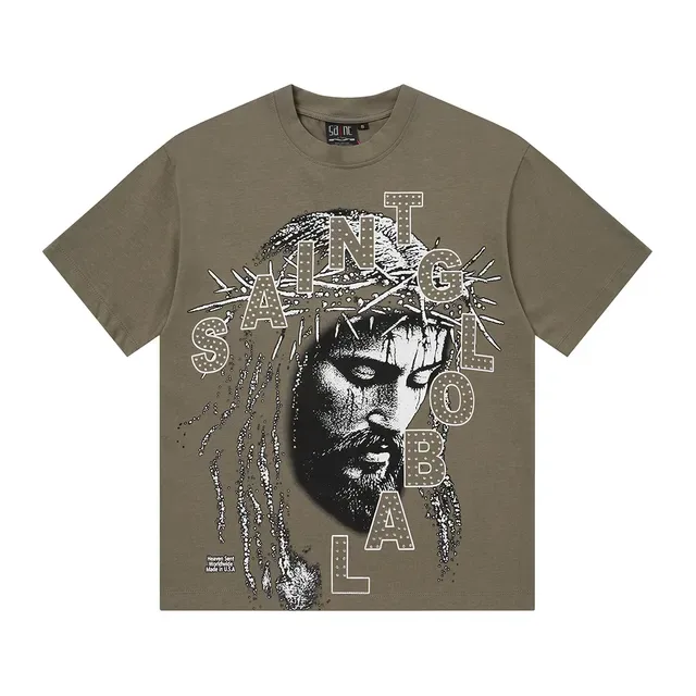 Camiseta preta Saint Laurent com estampa gráfica Saint 3