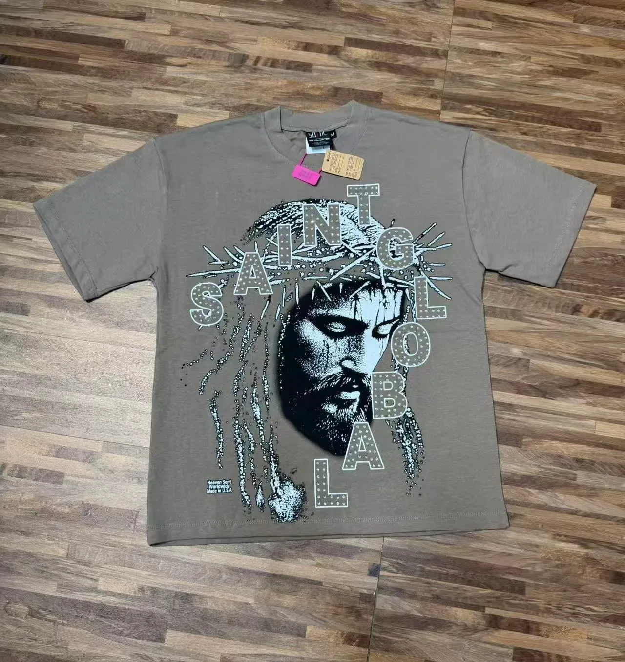 Camiseta preta Saint Laurent com estampa gráfica Saint 14