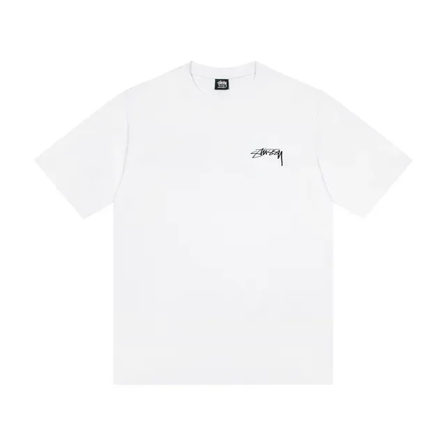 Stussy Spider सफेद और काला ग्राफिक टी-शर्ट 4