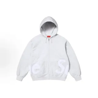 Supreme Reverse Logo Heather Gray Zip-Up Hoodie