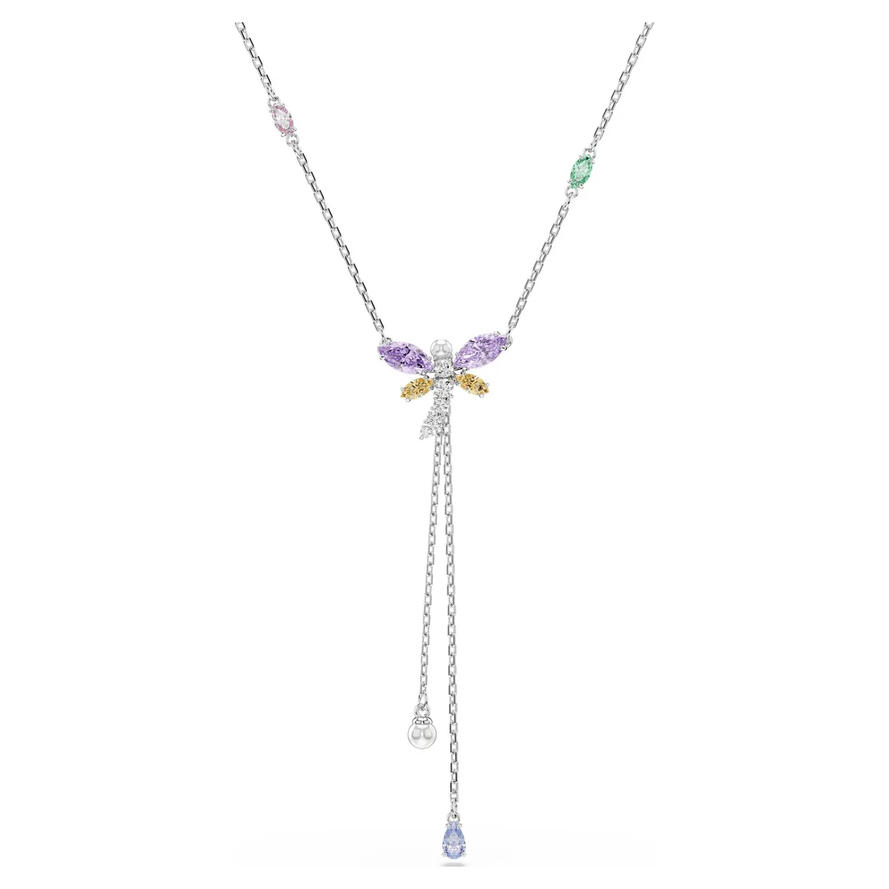 Swarovski Dragonfly Multi-Gemstone Silver-Tone قلادة 11