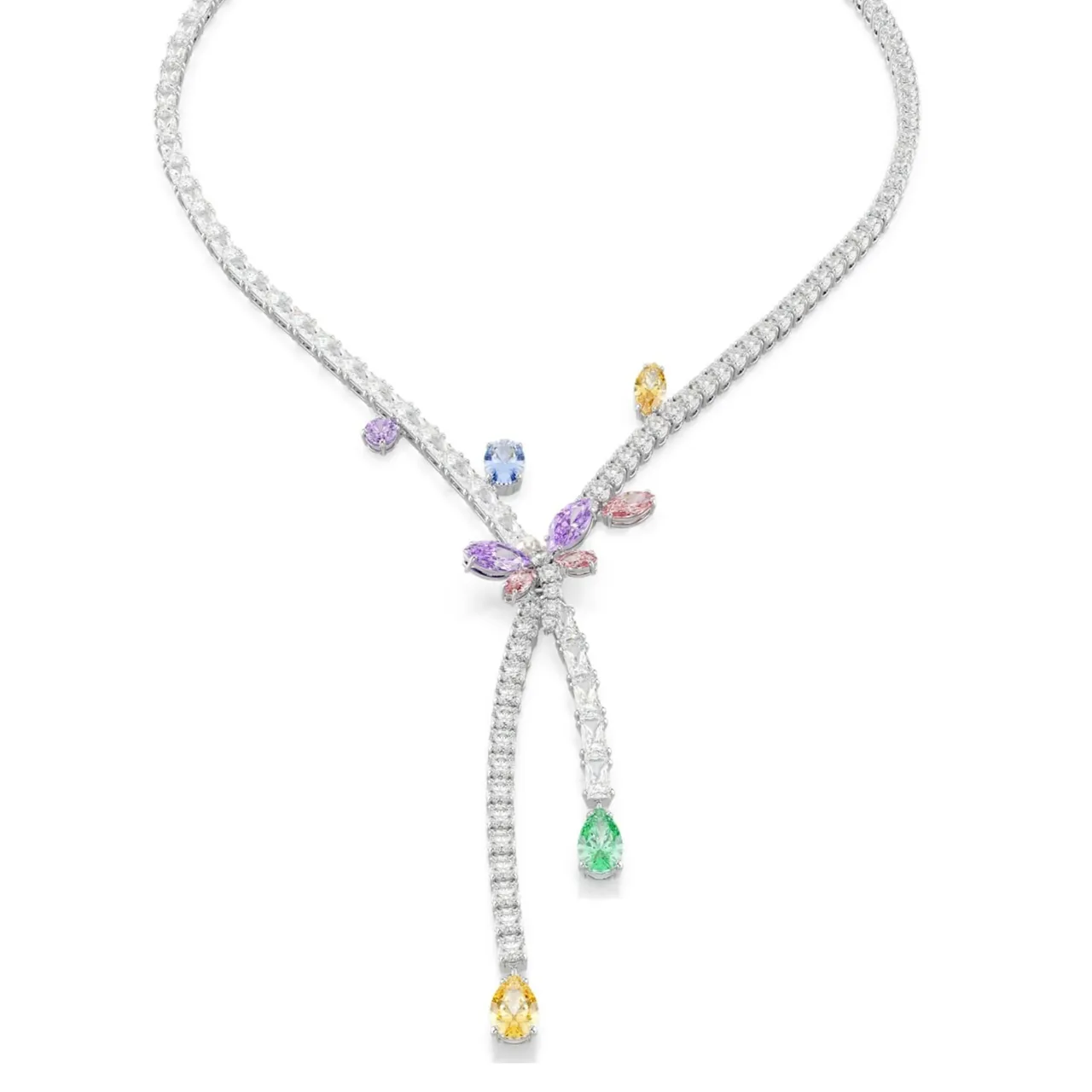 Swarovski Dragonfly Multi-Gemstone Silver-Tone قلادة 17