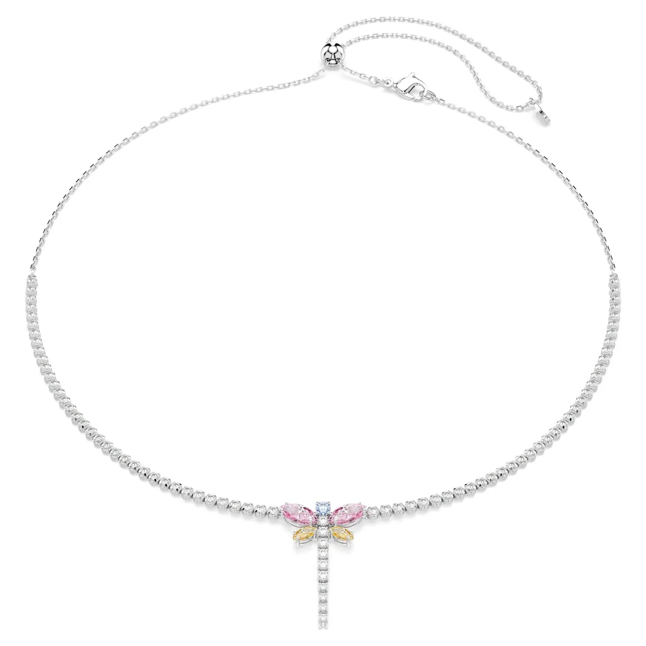 Swarovski Dragonfly Multi-Gemstone Silver-Tone قلادة 18