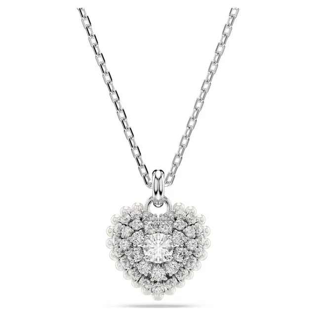 Swarovski Love Heart قلادة وردي कristal लون ذهبي 9