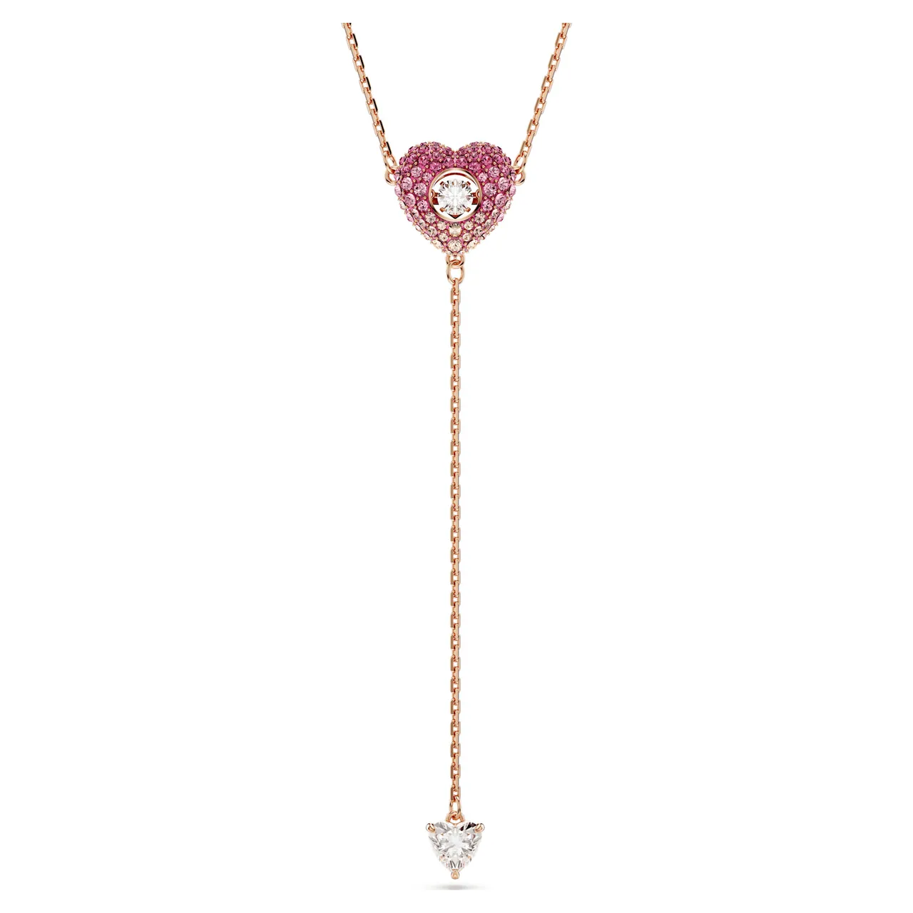 Swarovski Love Heart قلادة وردي कristal लون ذهبي 15