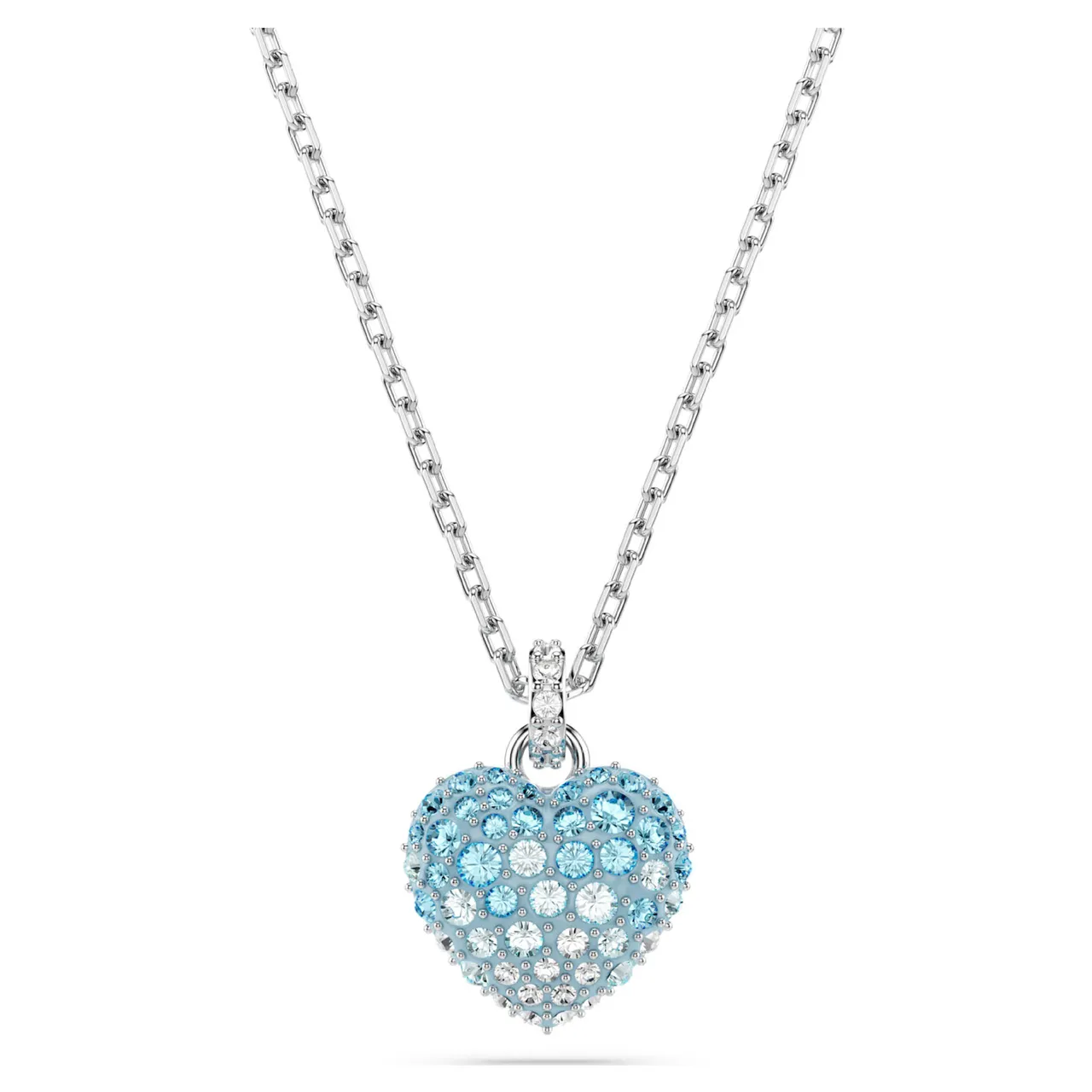 Swarovski Love Heart قلادة وردي कristal लون ذهبي 16