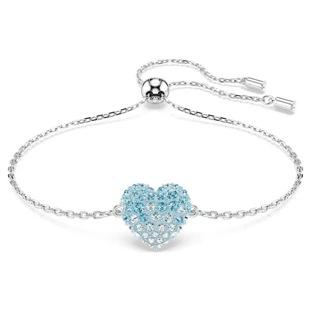 Swarovski Love Heart قلادة وردي कristal लون ذهبي 17