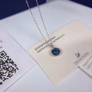 Swarovski Round Blue Crystal Pendant Necklace
