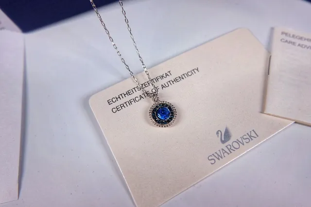 Swarovski Round Blue Crystal Pendant Necklace 5