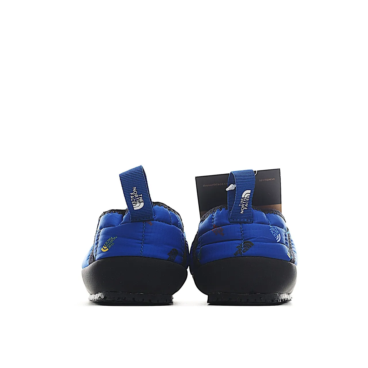 The North Face Nuptse Slipper أحذية كاجوال زرقاء سوداء الجزء العلوي المبطن المعزول بناء slip-on 19