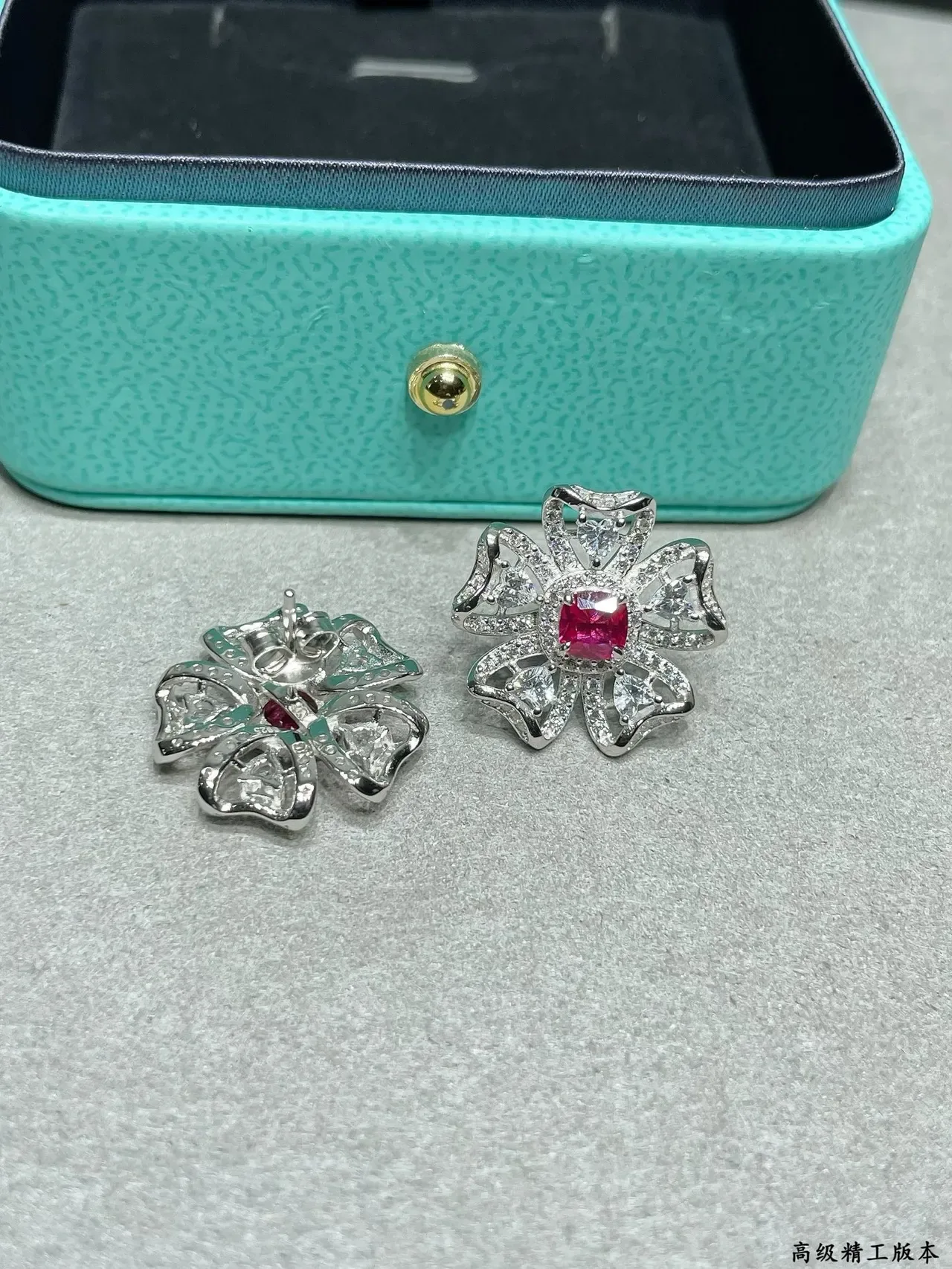 Tiffany & Co. Floral Ruby and Diamond Earrings 5