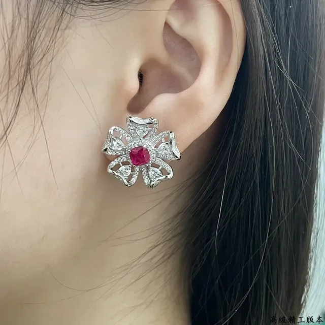 Tiffany & Co. Floral Ruby and Diamond Earrings 9