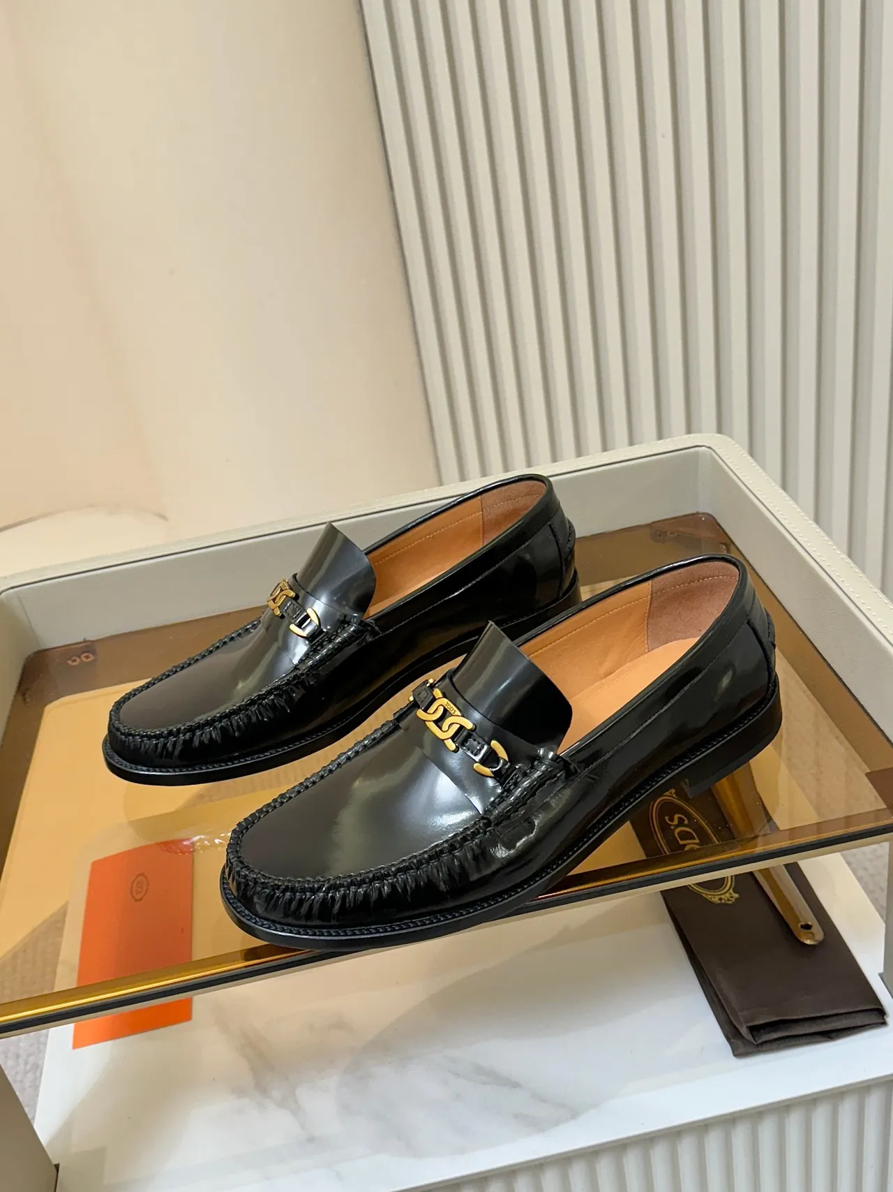 Tod's Double Gancini Loafer Black Patent Leather Horsebit Buckle Loafers 4