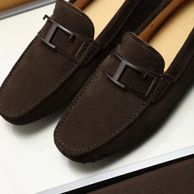 टॉड्स गोम्मिनो भूरा सूड H-Buckle लोफर 7