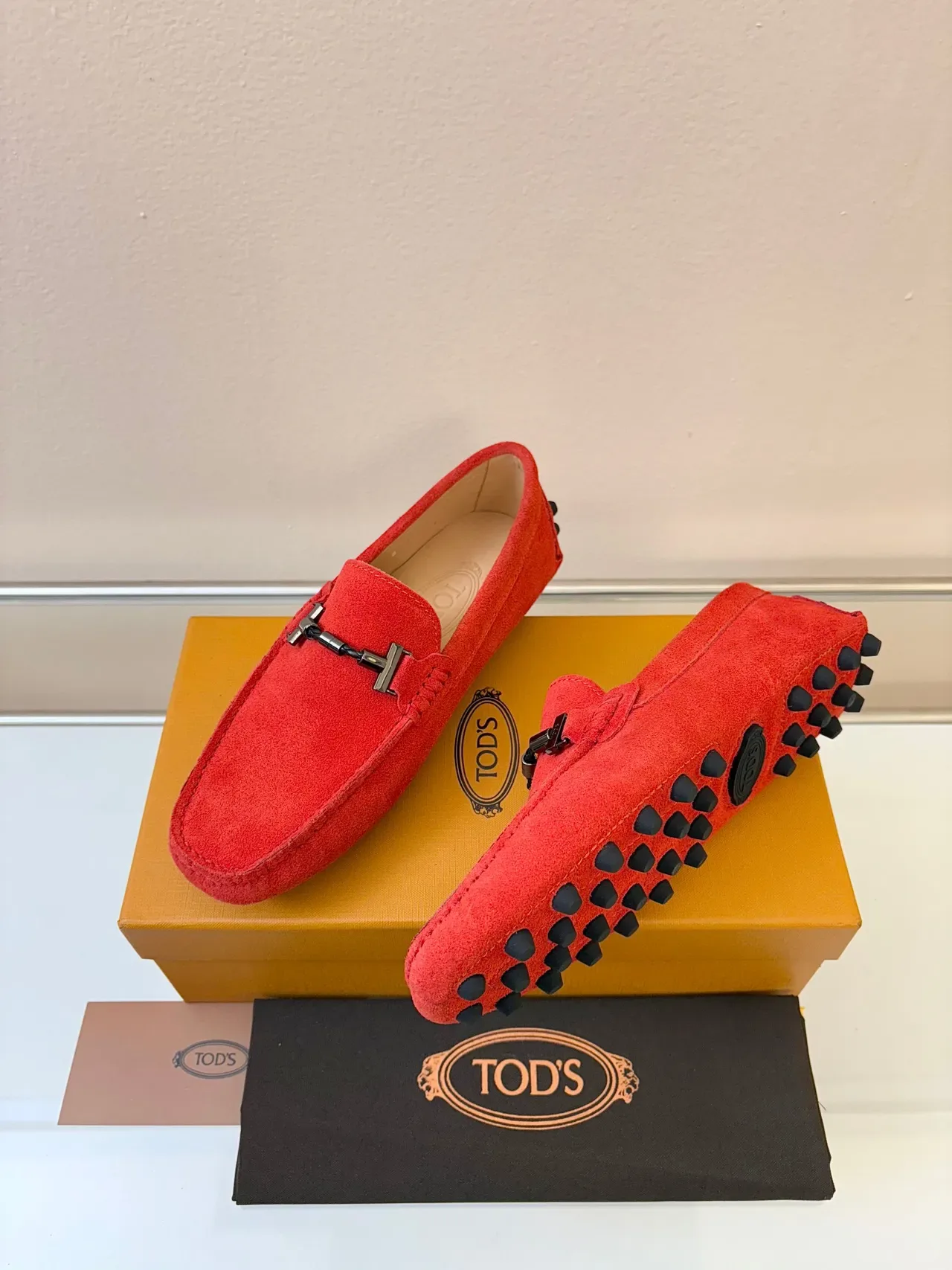 Tod's Gommino Loafer Red Suede Horsebit Loafers 2