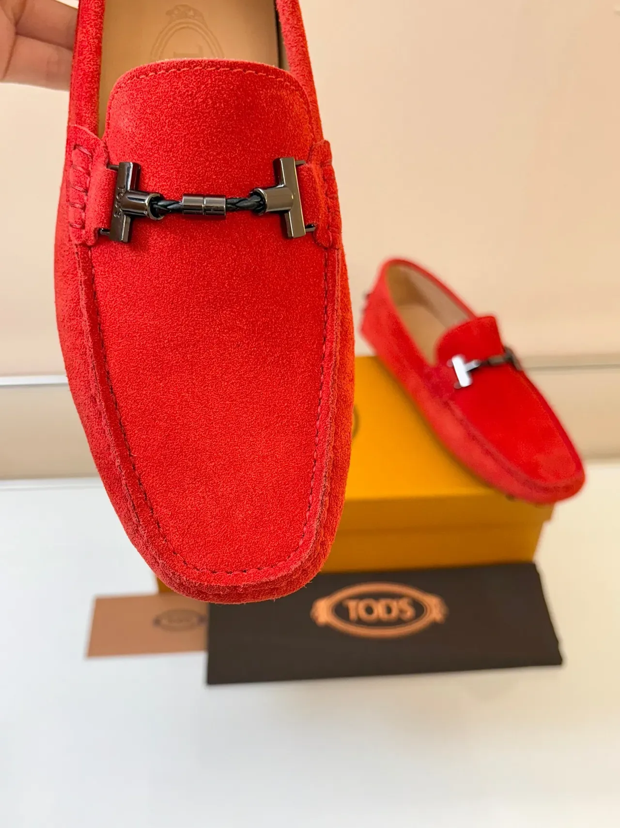 Tod's Gommino Loafer Red Suede Horsebit Loafers 3