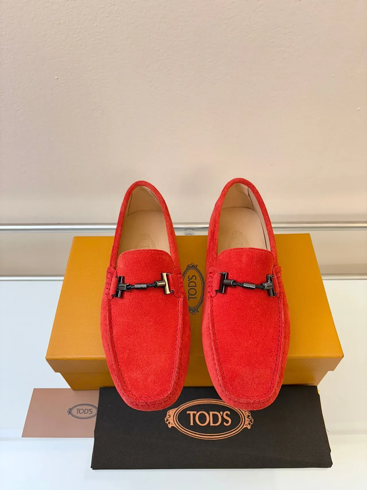 Tod's Gommino Loafer Red Suede Horsebit Loafers 6