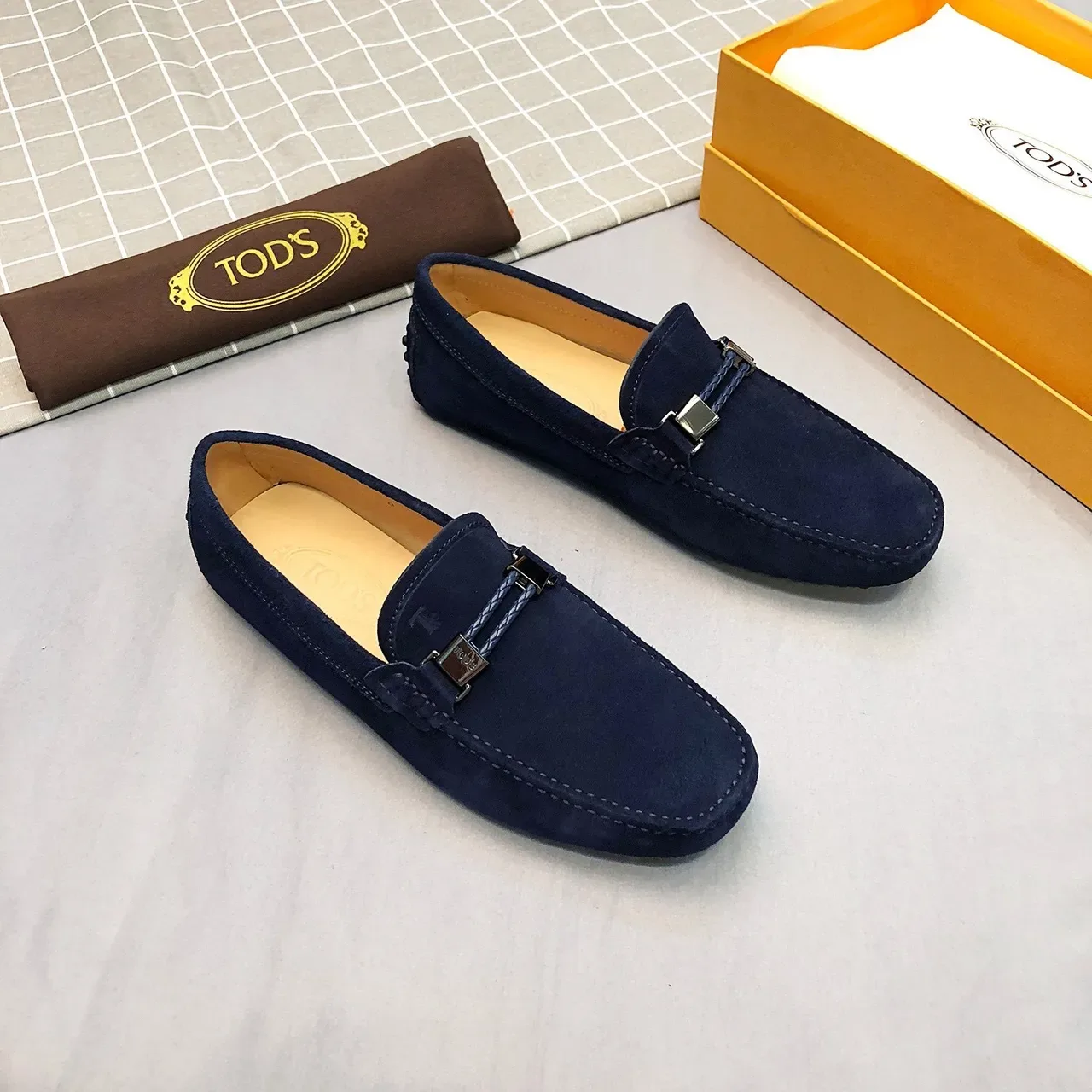 Tod's Horsebit Loafer Navy Suede Men's Loafers 4